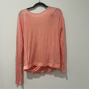 Women's Coral Long Sleeve Top Open Back